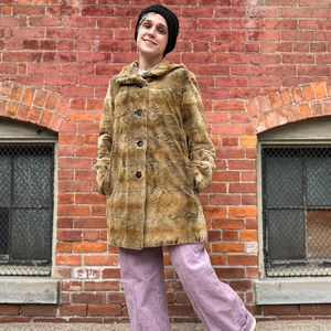 Y2K Brown Button-up Coat | Medium | Vintage VTG